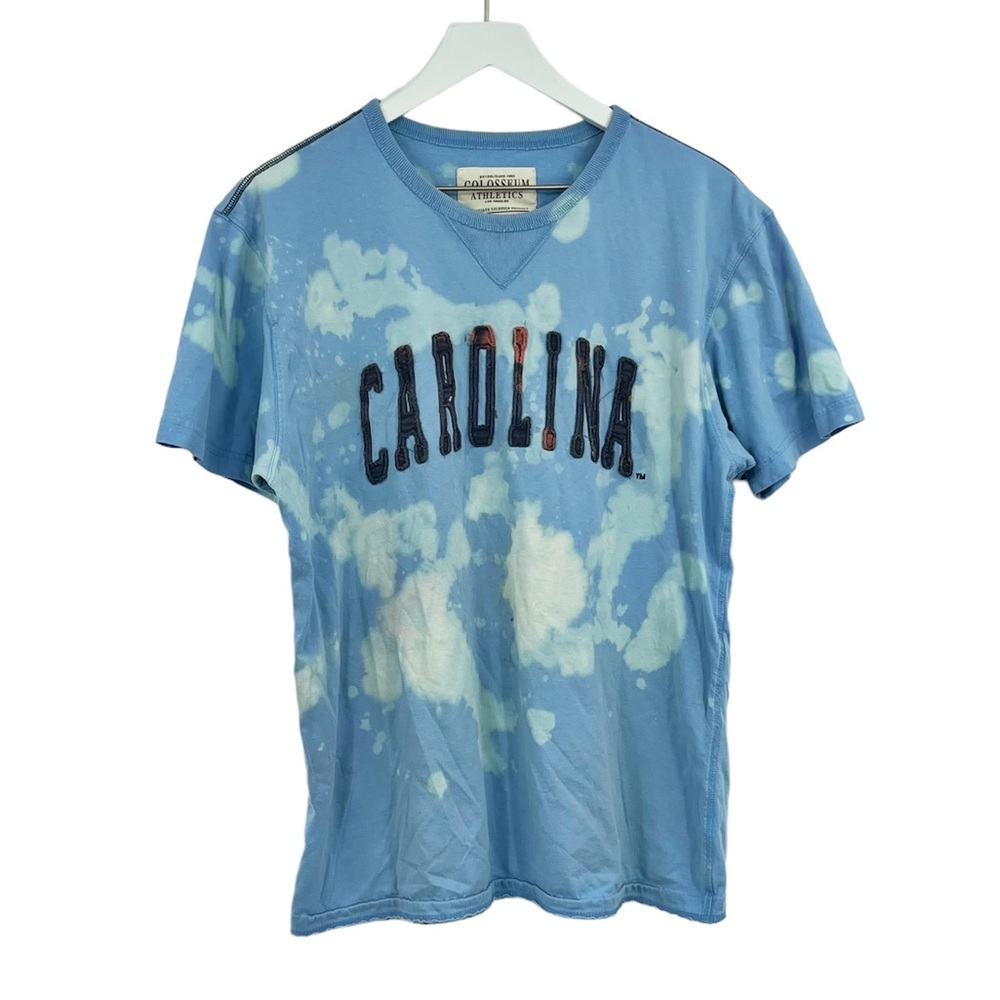 NC Tarheels Custom Bleached Wash Embroidered Shirt SZ L